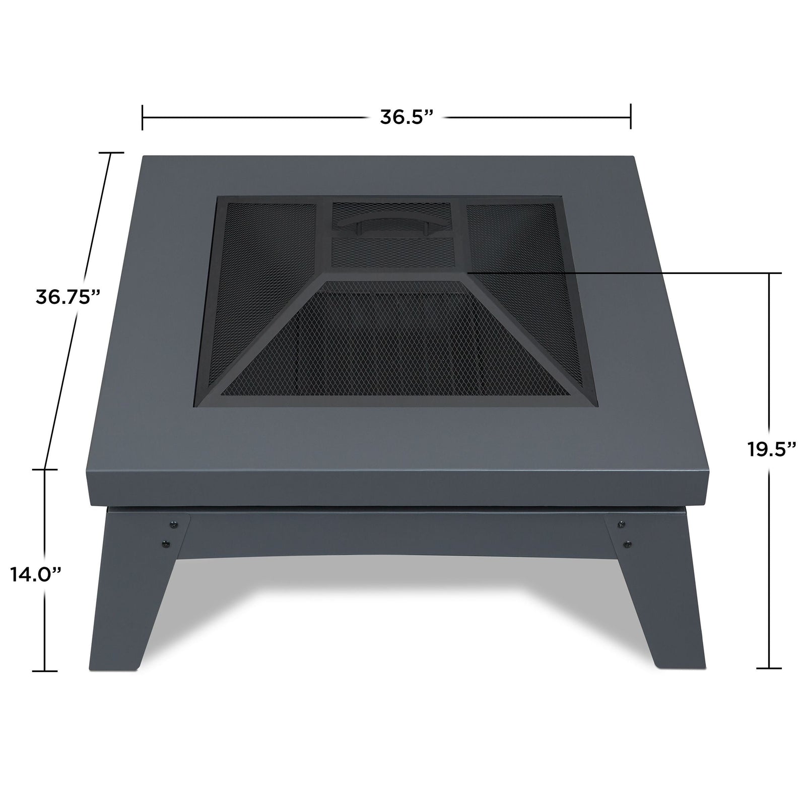 Square Steel Wood Burning Fire Pit in Gray, 37-in O3J1 - product image 4