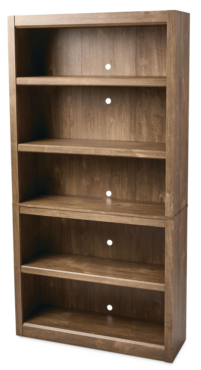 Adjustable 5-Shelf Bookcase/Bookshelf, Oak J3U7