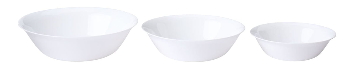 Athena Opal Glass Serving Bowl Set, White, 3-pk H8M6 - product image 1