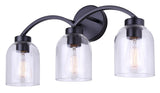 Bentbrook 3-Light Vanity with Glass Shade, Black F1Y3 - product image 2