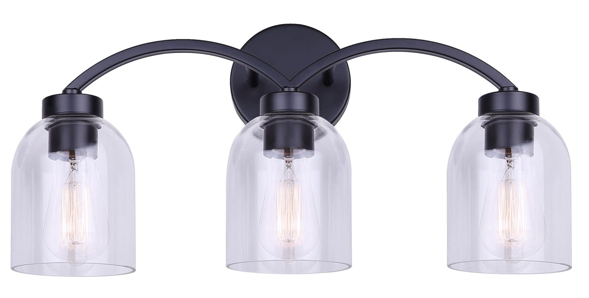 Bentbrook 3-Light Vanity with Glass Shade, Black F1Y3 - product image 3