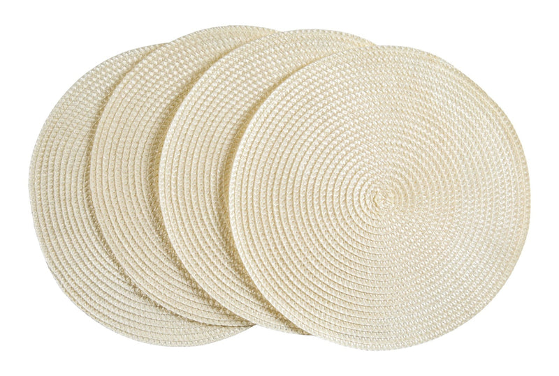 Braided Round Placemats, Cream, 4-pk G1V3
