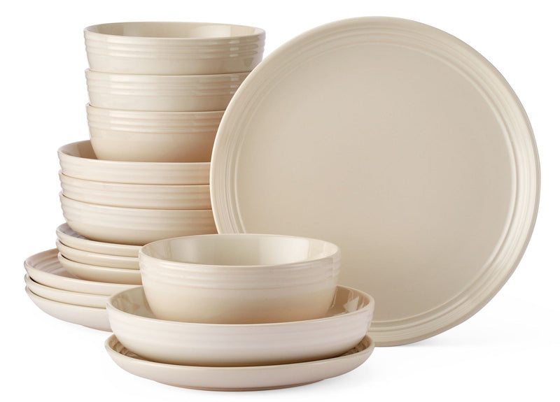 Edenhill Farmhouse Bistro Stoneware Dinnerware Set, Serves 4, 16-pc, Cream N0I0
