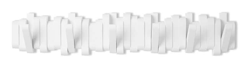 Flemington Steel 6-Hook Flip Down Rail, White, 24-in O3J0