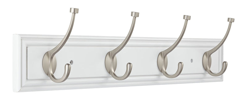 Galena Stainless Steel 4-Hook Pill Top Rail, White/Silver, 27-in P7O8