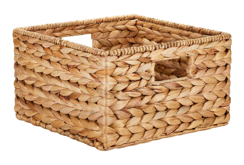 Hazel Square Woven Water Hyacinth Storage Basket H6Q1