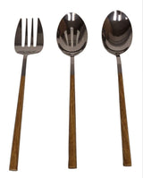 Kin Stainless Steel Serving Set with Faux Wood Finish, 3-pc F3U5 - product image 1