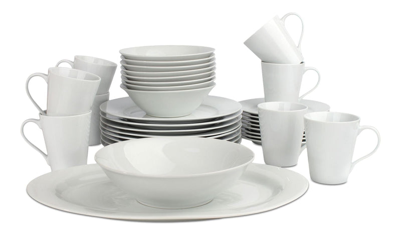 Lauren 34pc Porcelain Dinnerware Set, Serves 8, White R3P2
