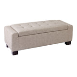 Louisa Upholstered Hinge-Top Storage Ottoman/Bench With Padded Seat, Light Grey U5J8 - product image 1