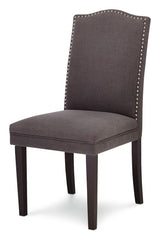 Regent Nailhead Upholstered Dining Chairs with Solid Wood Legs (2-Piece Set), Grey E6Q4 - product image 1