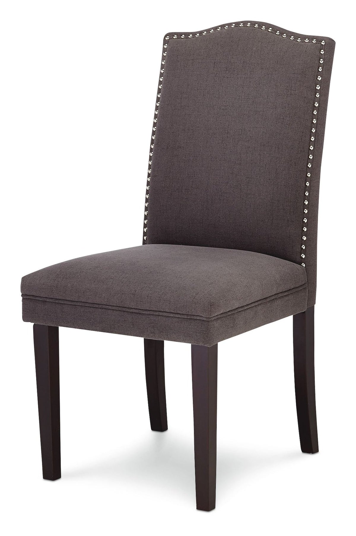 Regent Nailhead Upholstered Dining Chairs with Solid Wood Legs (2-Piece Set), Grey E6Q4 - product image 1