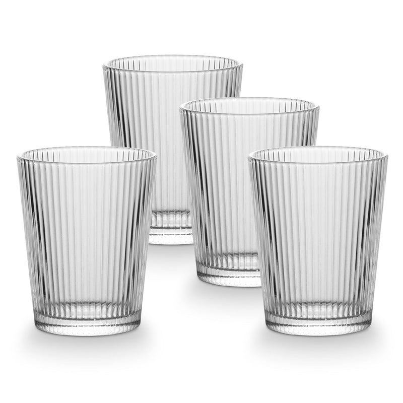 Ribbed DOF Dinner Glass Set, Lead-free, 4-pc A8V4