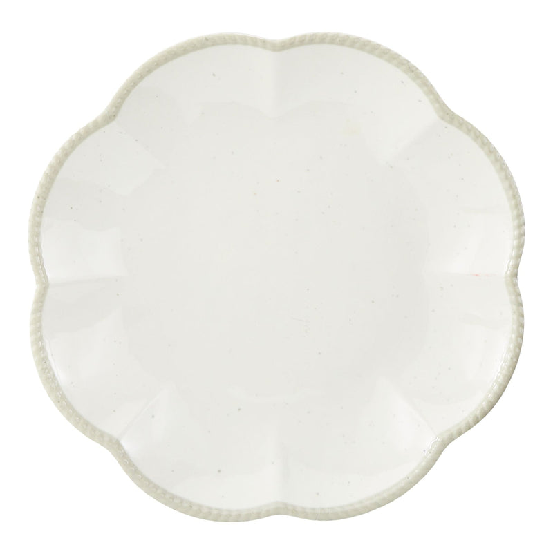 Scalloped Dinner Plate, BPA-free, Plastic, Ivory Colour F6P3
