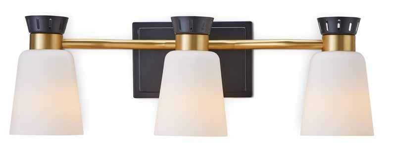 Springwater 3-Light Vanity with Opal Glass, Black B0D8