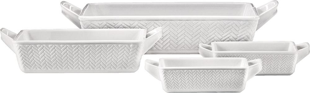 Stoneware Bakeware Set, White, Assorted Sizes, 4-pc M5M2 - product image 1