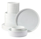 Tate Modern Edge Porcelain Dinnerware Set, Serves 4, 16-pc, White I8O1 - product image 1