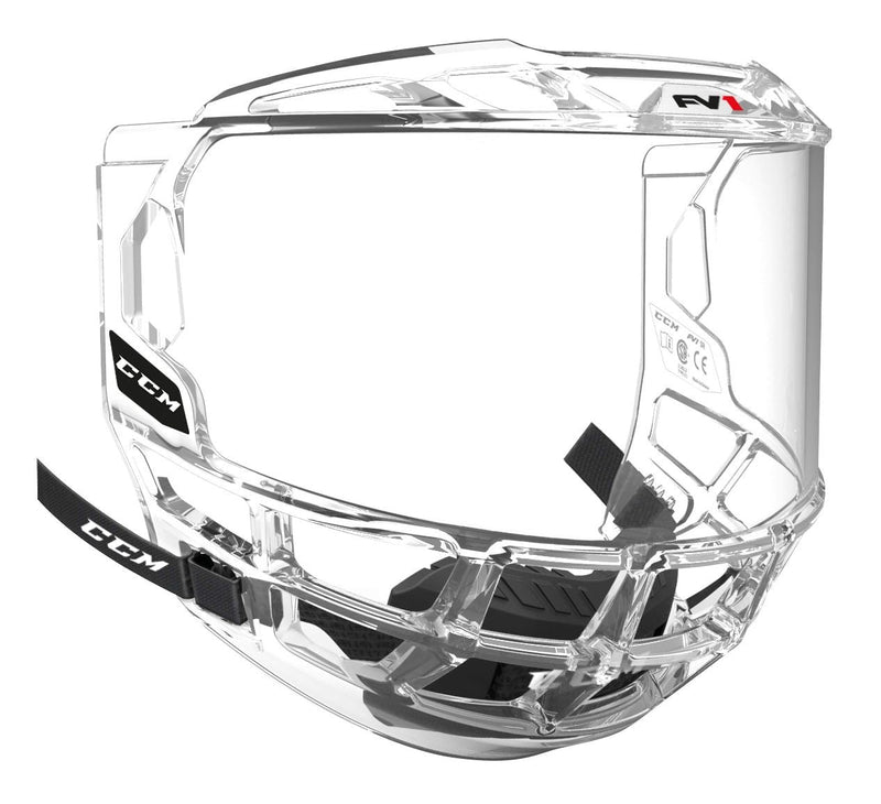 FV1 Full Hockey Helmet Mask/Shield/Bubble, Junior, Clear M3P2