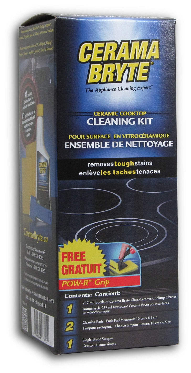 Bryte Ceramic Cooktop Cleaning Kit, 237-mL, Includes Cream Cleanser, 2 Pads and 1 Scraper U4H0