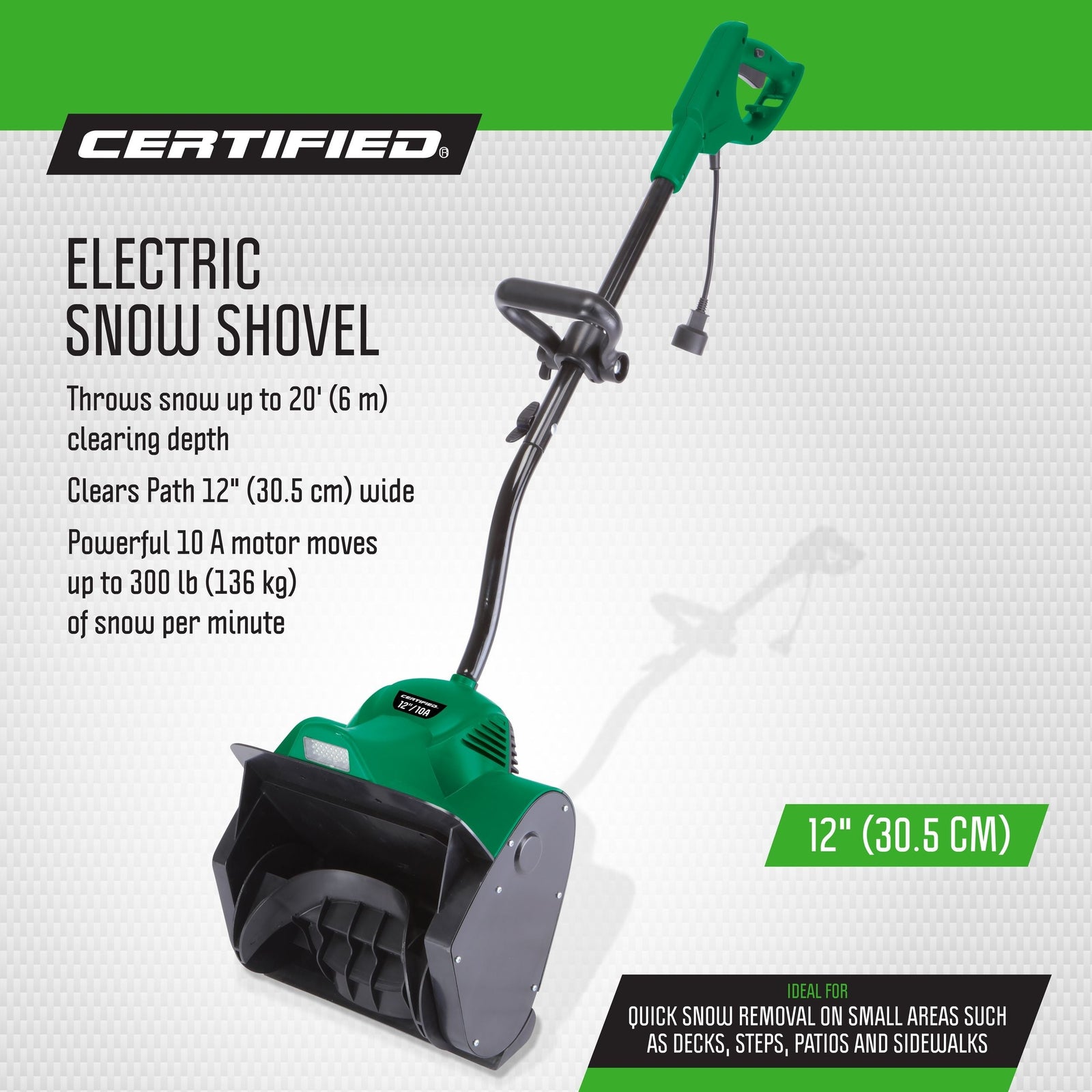 10-Amp Corded Electric Snow Shovel, 12-in B4L1 - product image 4