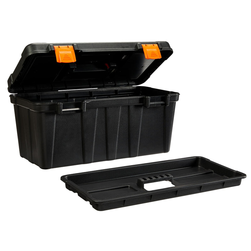 Portable Plastic Tool Box with Removable Tray, 20-in F6T1
