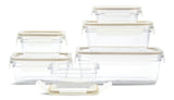 Clear Clip Lid Food Storage Container Set with Tritan Base, Nestable, 6 Count M2D3 - product image 1