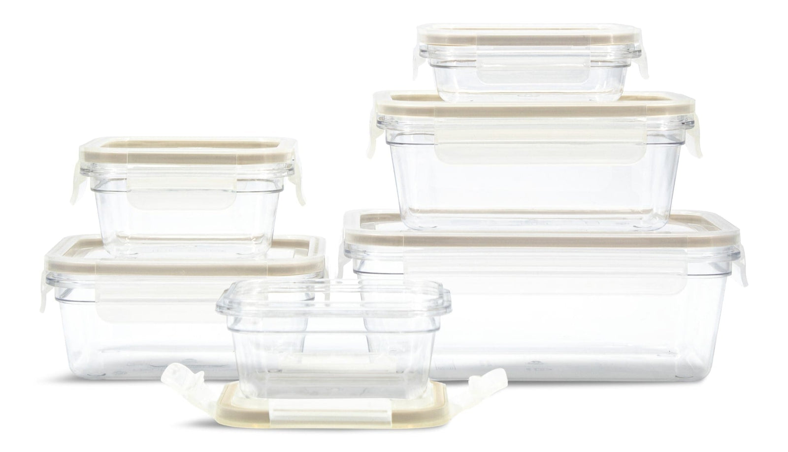Clear Clip Lid Food Storage Container Set with Tritan Base, Nestable, 6 Count M2D3 - product image 1