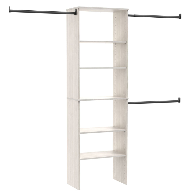 Suite Symphony Laminate Wood Tower Starter Kit with Rods, White Timber, 25-in X1W2