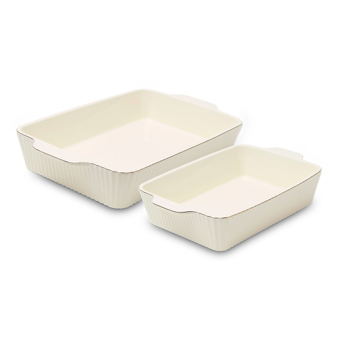 Kitchen Dishwasher Safe Cream Nested Baking Dish Set, 2-pc Z1R8 - product image 1