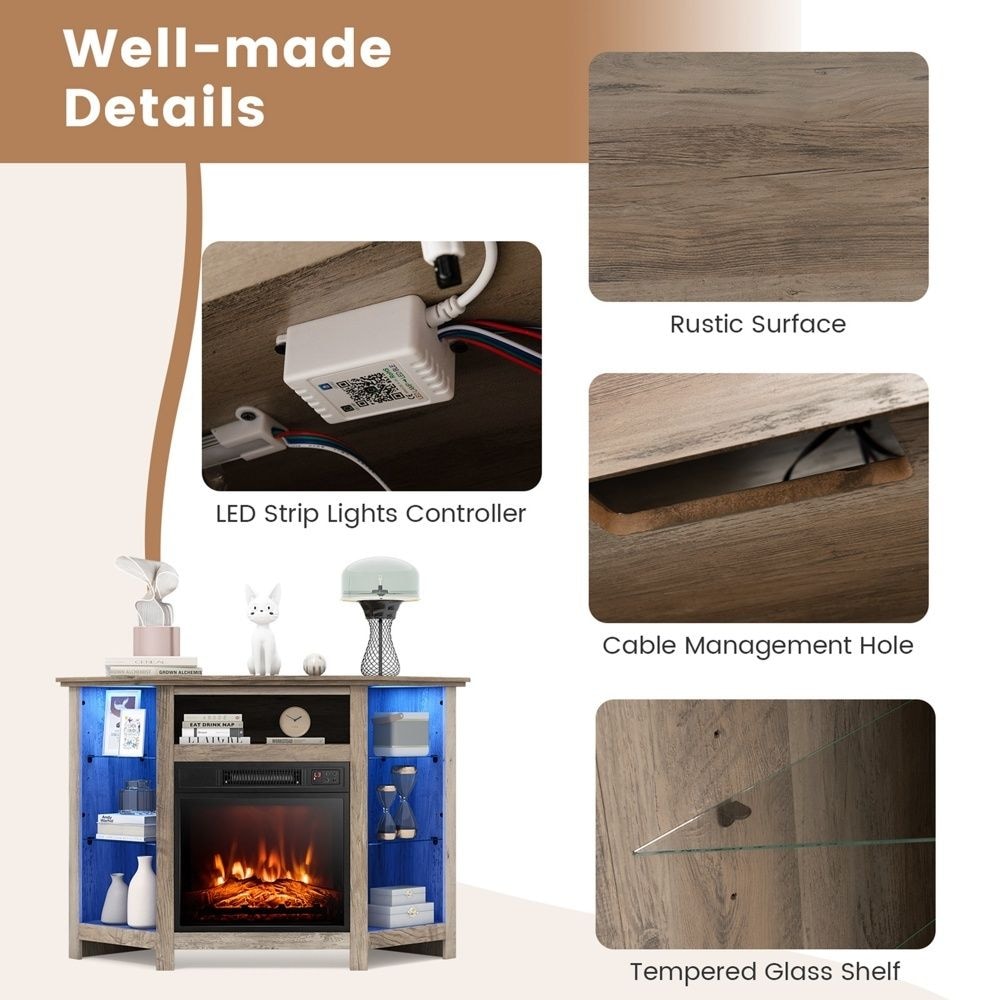 Fireplace TV Stand with Led Lights and 18" R1Q7 - product image 6