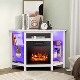 Fireplace TV Stand with LED Lights, White B7B7 - product image 2