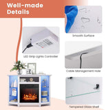 Fireplace TV Stand with LED Lights, White K0S9 - product image 4