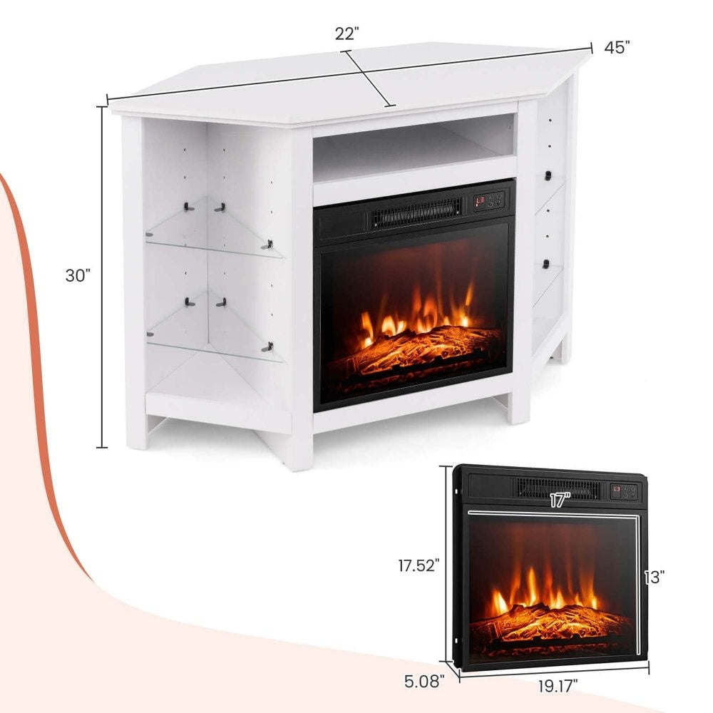 Fireplace TV Stand with LED Lights, White B7B7 - product image 8