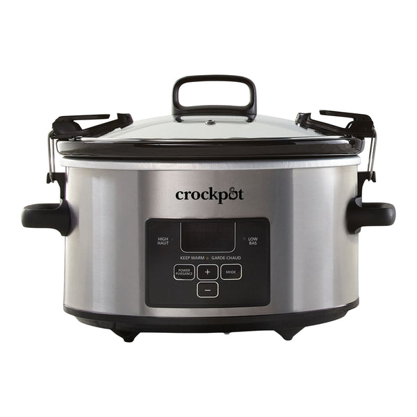 Digital Programmable Slow Cooker with Locking Lid, Feeds 4 People & More, Stainless Steel, 4-qt L3U3