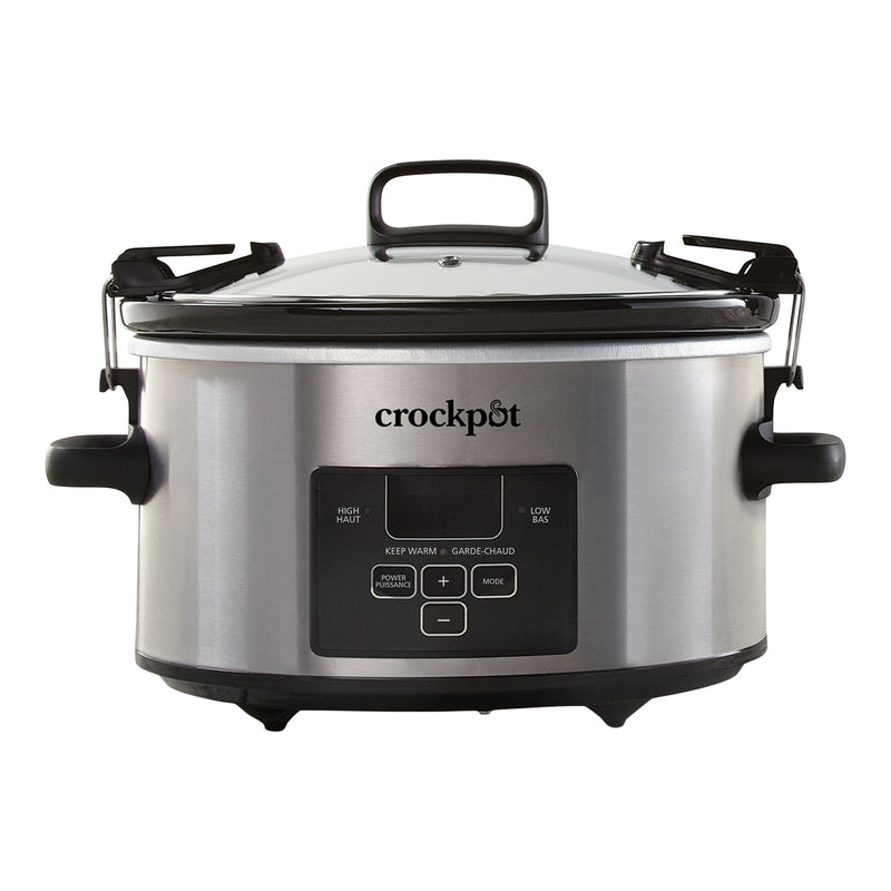 Digital Programmable Slow Cooker with Locking Lid, Feeds 4 People & More, Stainless Steel, 4-qt L3U3