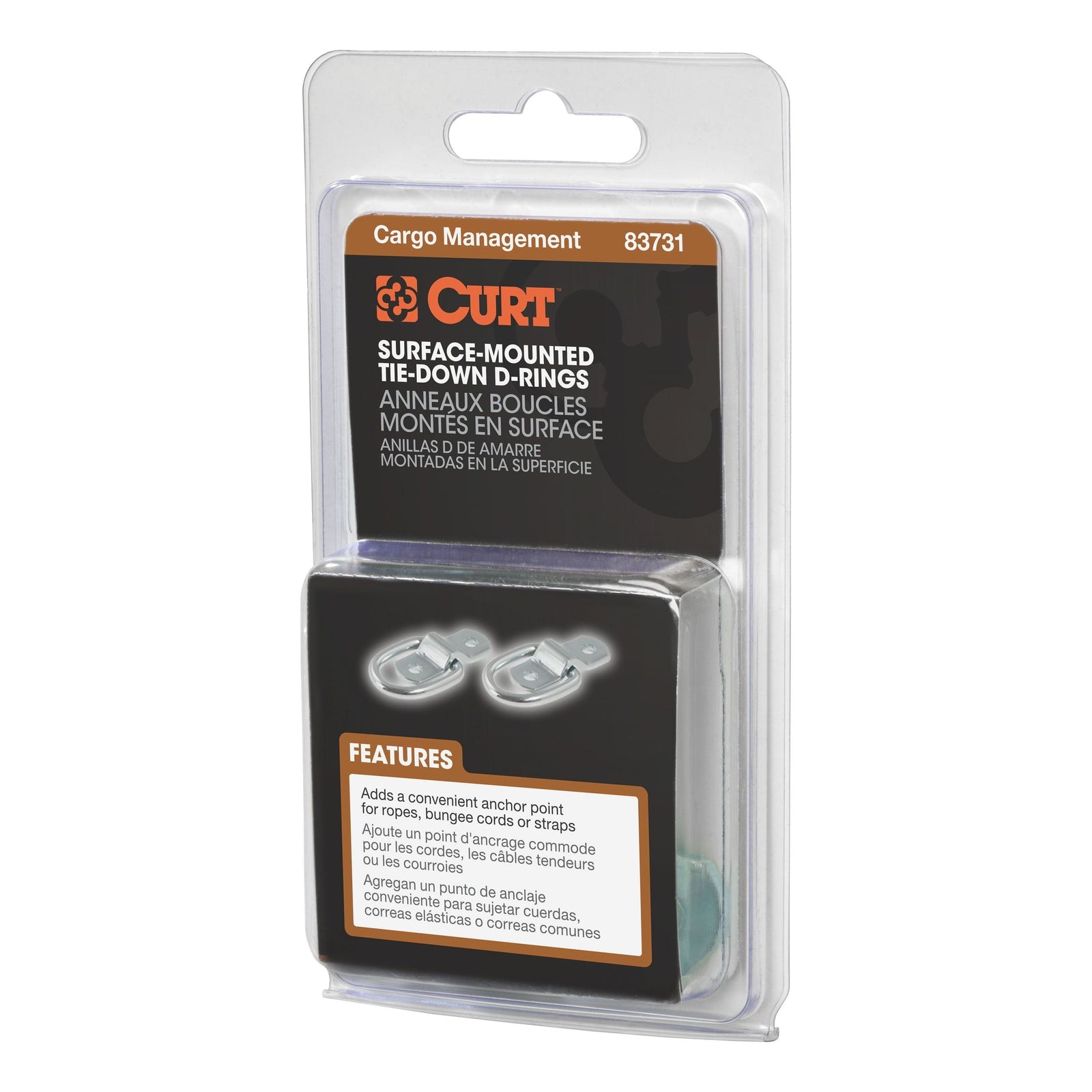 1-in x 1-1/4-in Surface-Mounted Tie-Down D-Rings, 1200-lb, 2-pk O2Q3 - product image 3