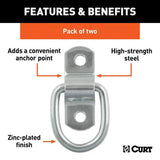 1-in x 1-1/4-in Surface-Mounted Tie-Down D-Rings, 1200-lb, 2-pk O2Q3 - product image 6