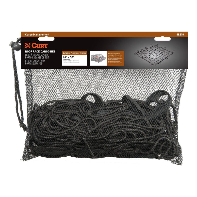 18218 Elastic Cargo Net with Hooks for Roof Basket, 44 x 36-in C8D8