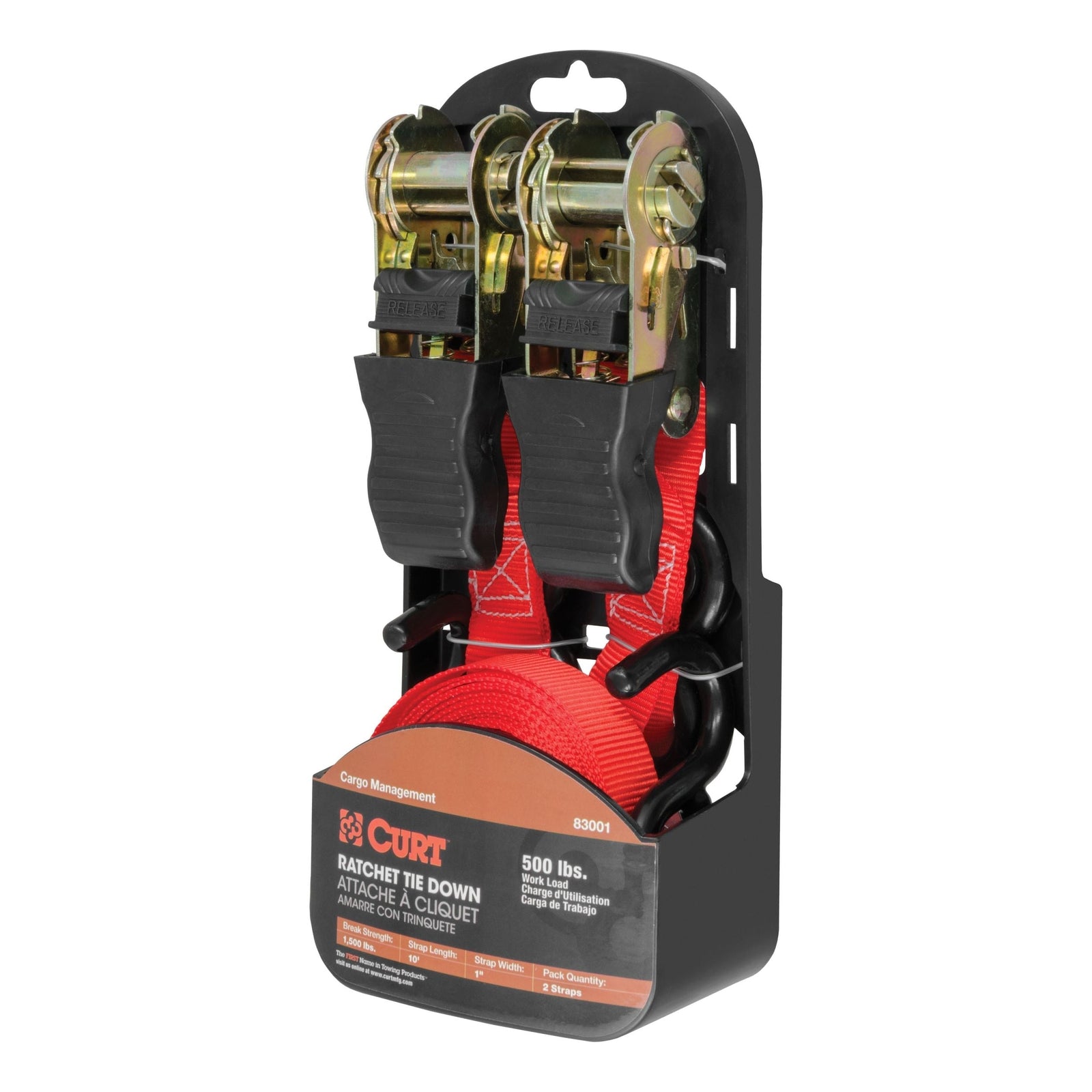 83001 10-ft Red Cargo Straps with S-Hooks (500-lb, 2-pk) Y6W0 - product image 2