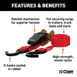83002 16-ft Red Cargo Straps with S-Hooks (500-lb, 4-pk) E0K9 - product image 5