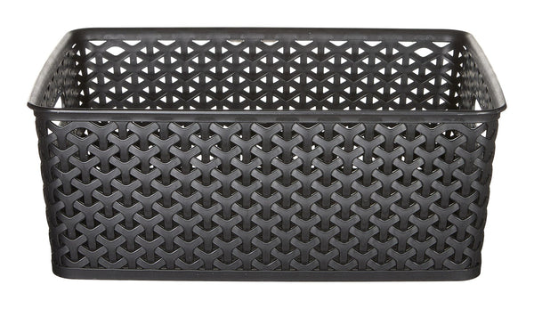 My Style Woven Storage Basket, Medium, Black J3R5