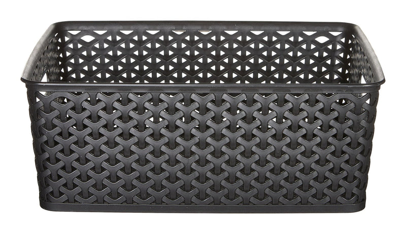 My Style Woven Storage Basket, Medium, Black J3R5