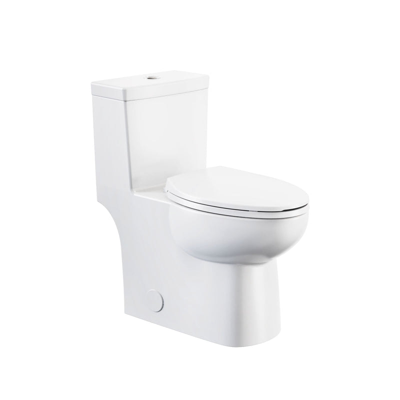 1-Piece Elongated Toilet Bowl with Soft Close, White, 3.8/4.8-L B8C8