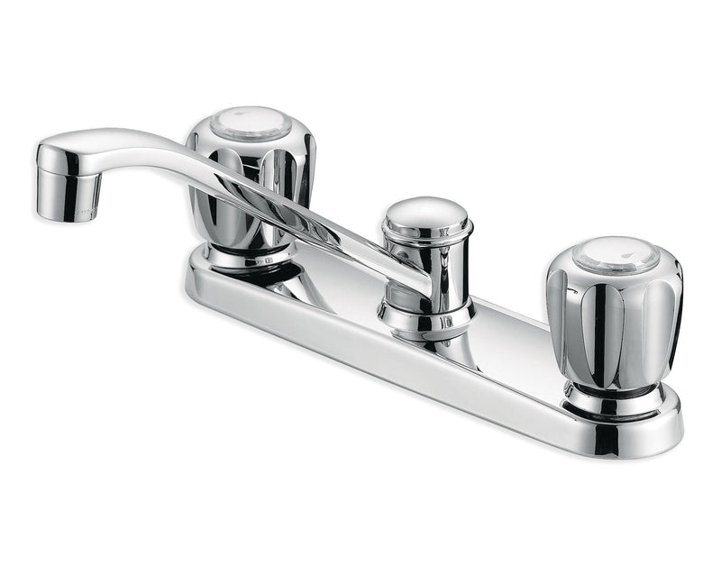 Double Handle Metal Kitchen Faucet, Chrome F2W2