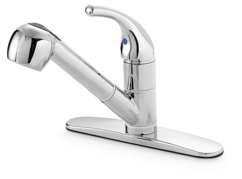 Plymouth Single Handle Pull Out Kitchen Faucet, Chrome V9T2