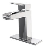 Reeve Single Handle Single Hole 4-in Centerset Bathroom Sink Faucet with Pop-up Drain, Chrome F6D6 - product image 2