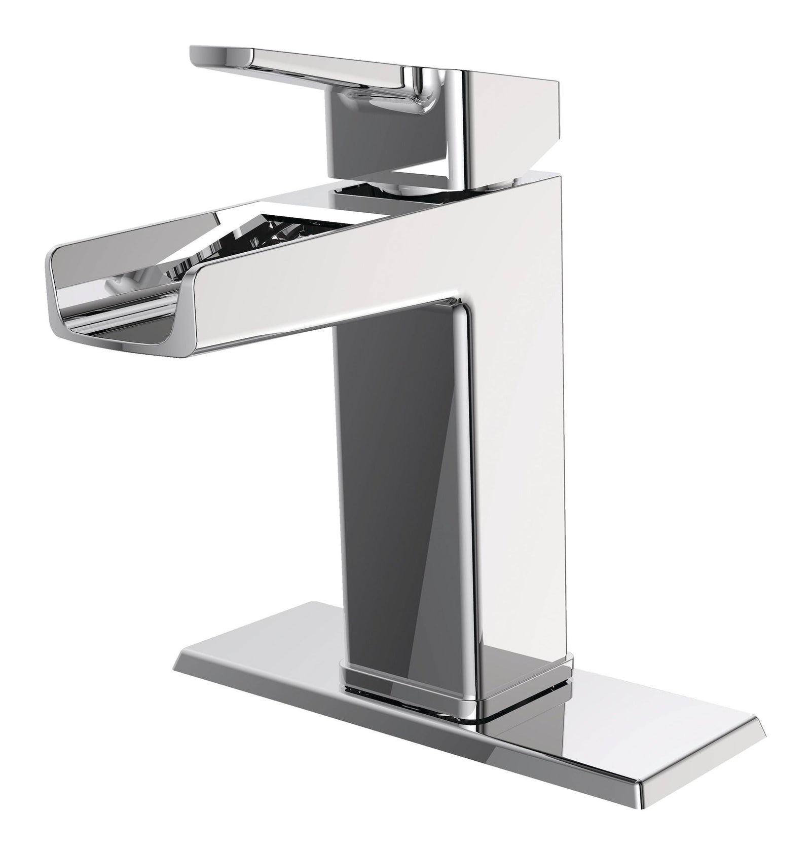 Reeve Single Handle Single Hole 4-in Centerset Bathroom Sink Faucet with Pop-up Drain, Chrome F6D6 - product image 2