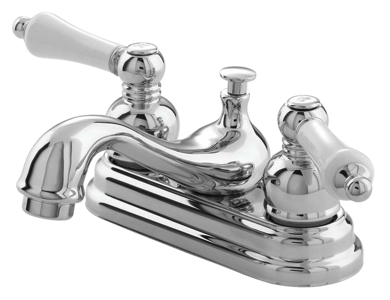 Sheridan Double Handle 4-in Centreset Bathroom Sink Faucet with Pop-Up Drain, Chrome M9P4