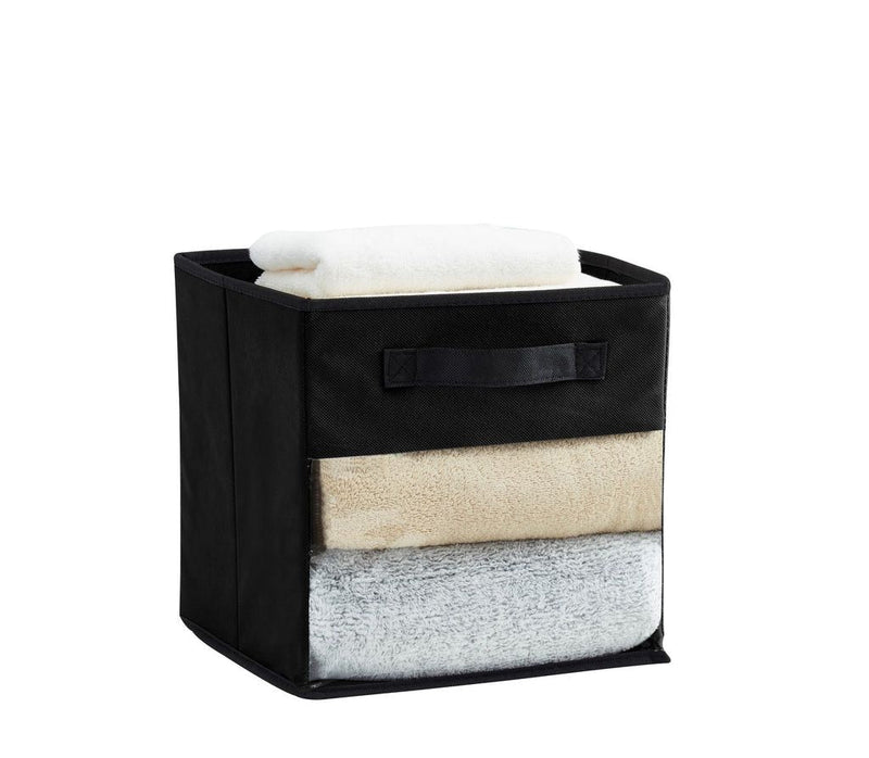 Collapsible Transparent Front Cube, 11-in, 6-pk, Black B8T6