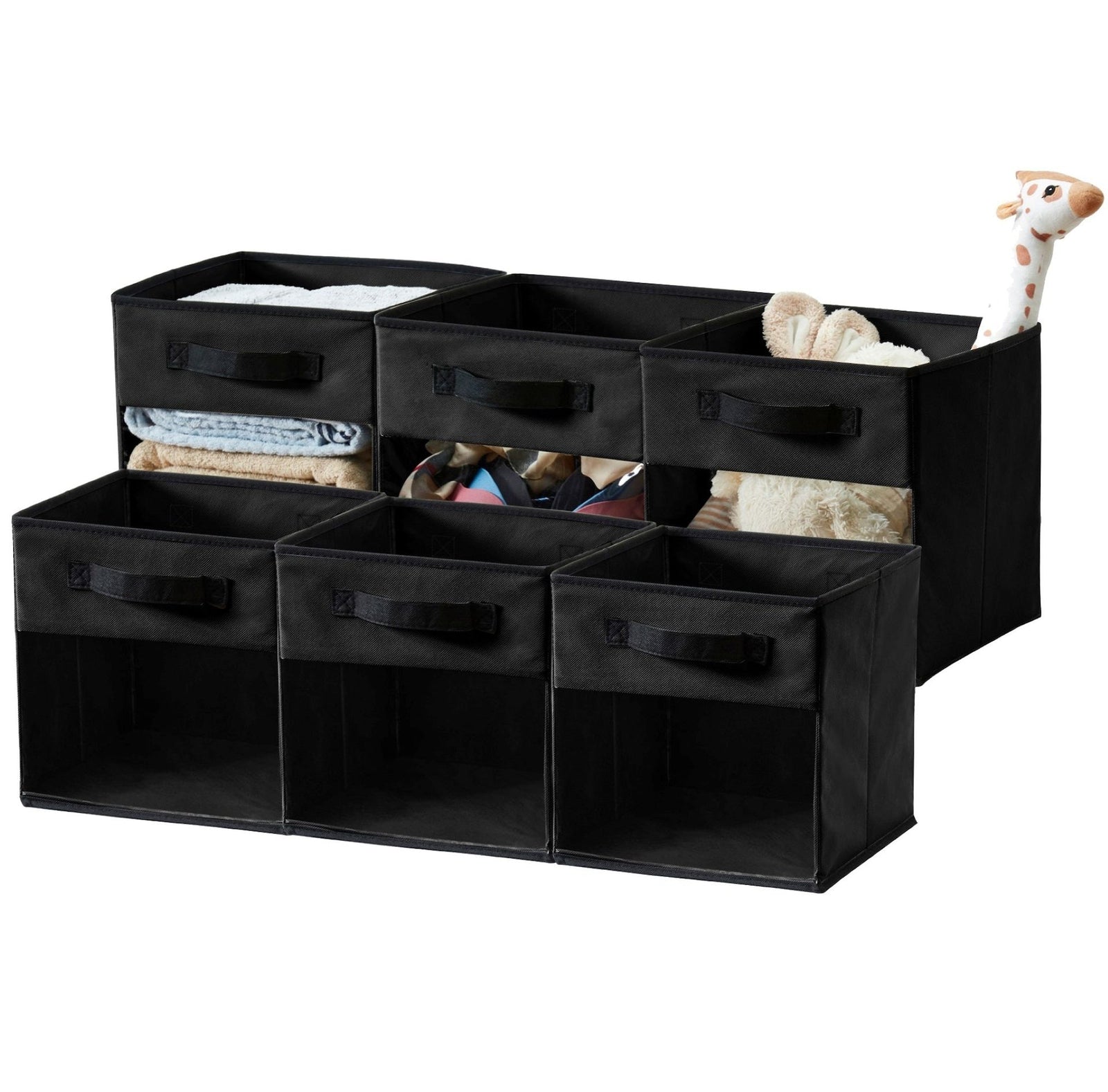 Collapsible Transparent Front Cube, 11-in, 6-pk, Black B8T6 - product image 2