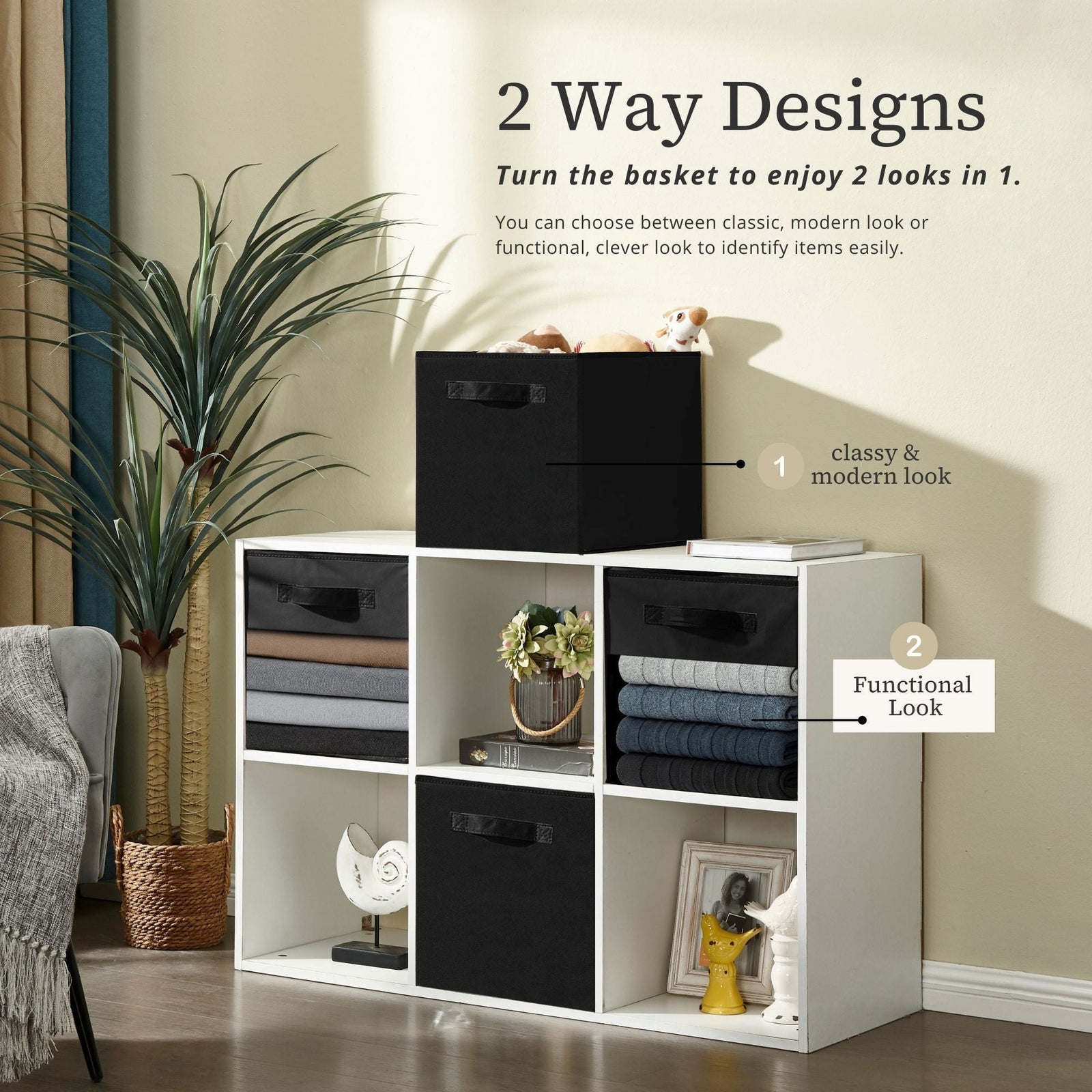 Collapsible Transparent Front Cube, 11-in, 6-pk, Black B8T6 - product image 5